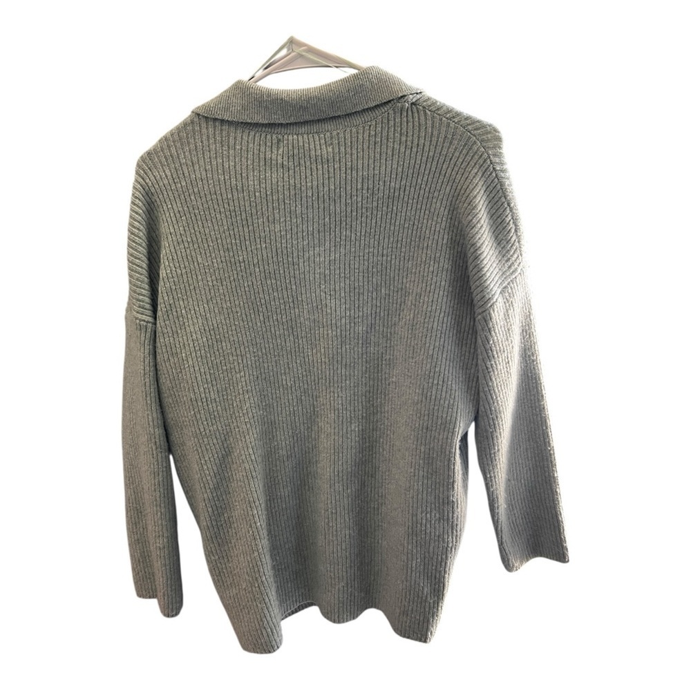 Happily Grey Cozy Ribbed Cardigan in Sage Green - Picture 3 of 3